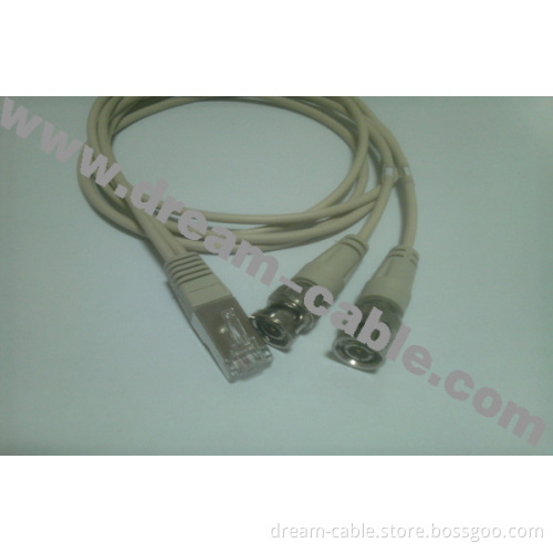 1.5m Video Balun Cable/RJ45 RO 2 BNC Male Cable (YTX37)